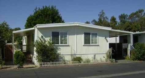 A manufactured home in Southern California, with more trees about it than usual.
