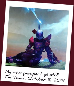 Destiny, on Venus, fun in purple