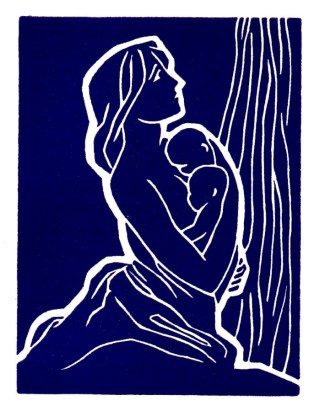 Mother with her babes before her soul is taken. Illustration by Jeff Hill (What Men Live By, Peter Pauper Press 1954; 45).