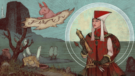 The fun and wonderful propaganda art of DA Inquisition, this time depicting Leliana as the next Divine. (c) Bioware