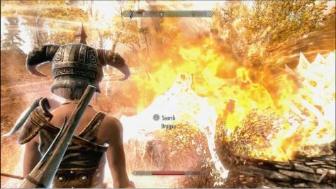 Dragon burning, dovakhiin absorbing its soul