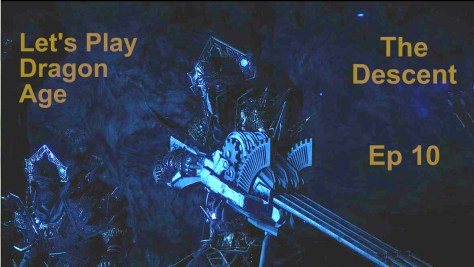 Crazy guardian dwarf with lyrium gun, The Descent, Dragon Age